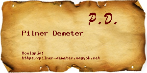 Pilner Demeter névjegykártya